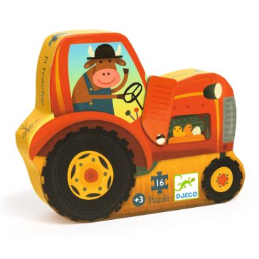 Formadobozos puzzle - Traktor, 16 db-os - The tractor