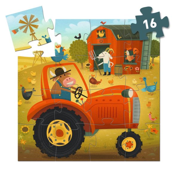 Formadobozos puzzle - Traktor, 16 db-os - The tractor