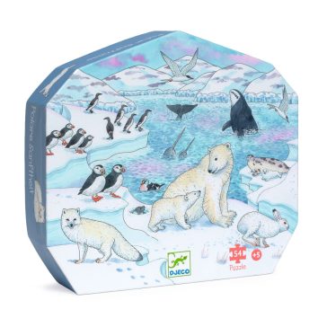   Djeco Formadobozos puzzle - Élet a sarkvidéken, 54 db-os - Polar softness