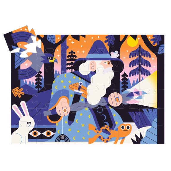 Formadobozos puzzle - Varázsló varázspálcával, 36 db-os - The magician and the crystal scepter 