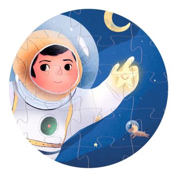   Formadobozos puzzle - Űrhajós a holdon, 36 db-os - An astronaut on the moon