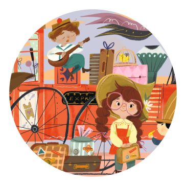   Formadobozos puzzle - Mia utazása, 36 db-os - Mia's Journey