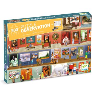   Djeco Megfigyeltető puzzle - A múzeumban, 500 db-os - At the Museum + booklet