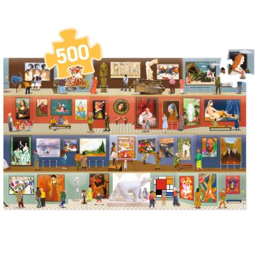   Djeco Megfigyeltető puzzle - A múzeumban, 500 db-os - At the Museum + booklet