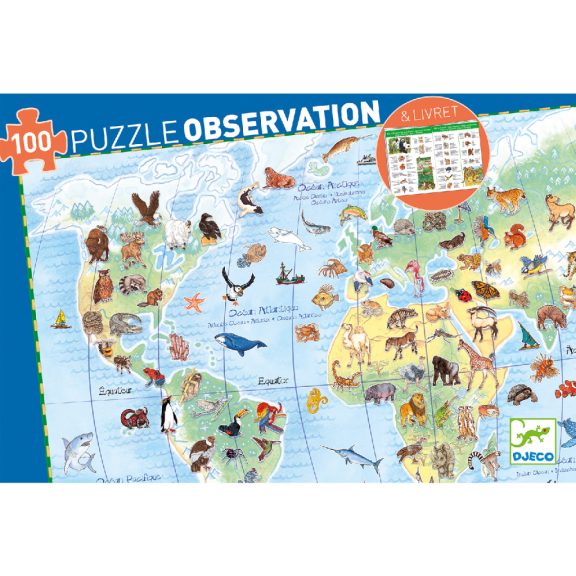 Megfigyeltető puzzle - Föld állatai, 100 db-os - Animals of the earth