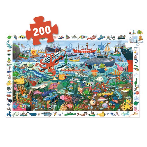 Djeco Megfigyeltető puzzle - Tenger titkai, 200 db-os - Secrets of the Sea Djeco Megfigyeltető puzzle - Tenger titkai, 200 db-os - Secrets of the Sea