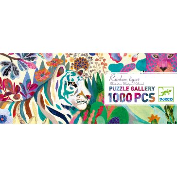   Művész puzzle - Szivárványos tigrisek, 1000 db-os - Rainbow Tigers