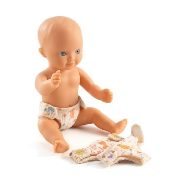   Játékbaba kiegészítő, tisztálkodás - Baba pelenkázás - 3 nappies