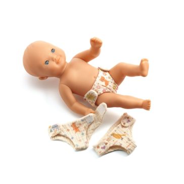   Játékbaba kiegészítő, tisztálkodás - Baba pelenkázás - 3 nappies