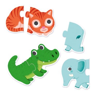 Párosító puzzle - Állatos, 20 db-os - Animals