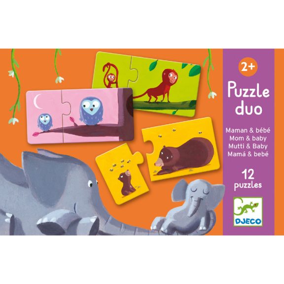 Párosító puzzle - Mama-baba, 24 db-os - Mom and baby