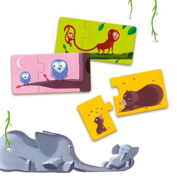 Párosító puzzle - Mama-baba, 24 db-os - Mom and baby
