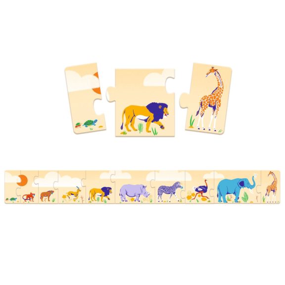 Sorozatkirakó puzzle - Kicsi és nagy, 10 db-os - Smal and big