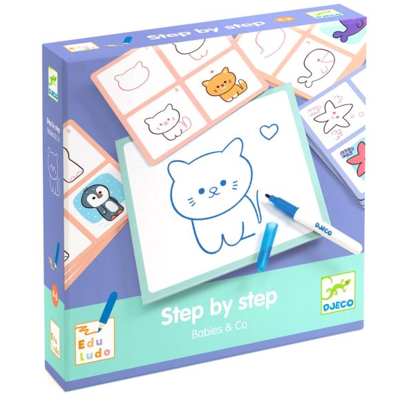 Rajzolás lépésről lépésre - Állatkölykök - Eduludo Step by step Babies and Co Rajzolás lépésről lépésre - Állatkölykök - Eduludo Step by step Babies and Co