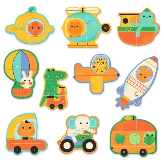 Párosító puzzle - Járművek, 20 db-os - Duo Vehicles