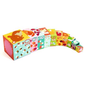 Toronyépítő kocka - Erdei állatok - 10 forest blocks