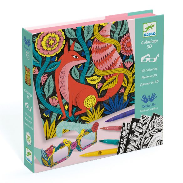 Djeco Festés és színezés filctollal - Fantázia kerekerdő 3D - Fantasy forest 3D