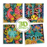 Djeco Festés és színezés filctollal - Fantázia kerekerdő 3D - Fantasy forest 3D