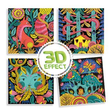   Festés és színezés filctollal - Fantázia kerekerdő 3D - Fantasy forest 3D