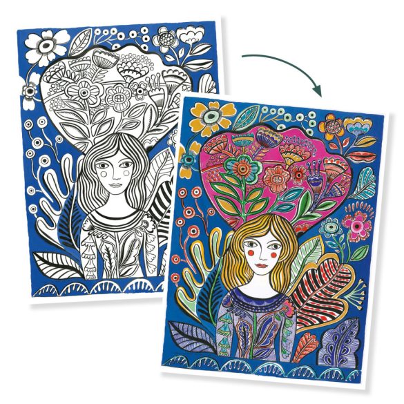 Djeco Művészeti műhely - Virágzás színezők mappa - Blooms