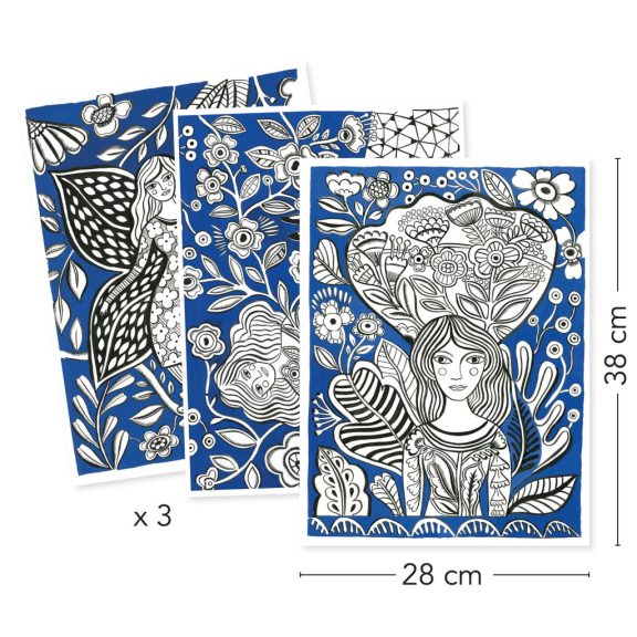 Művészeti műhely - Virágzás színezők mappa - Blooms