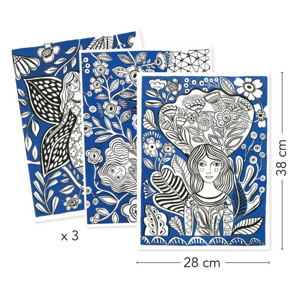 Djeco Művészeti műhely - Virágzás színezők mappa - Blooms