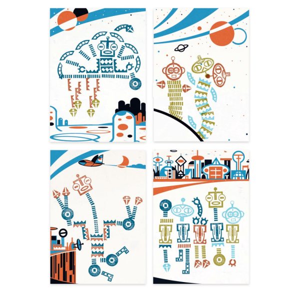 Djeco Kreatív nyomdakészlet - Idegen robotok - Alien robots