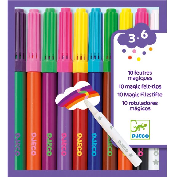 Filctoll készlet - Mágikus filctollak, 9 szín és 1 színváltó - 10 magic felt-tips Filctoll készlet - Mágikus filctollak, 9 szín és 1 színváltó - 10 magic felt-tips
