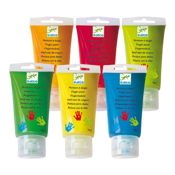 Djeco Ujjfesték készlet - 6 alap szín tubusban - 6 finger paint's tubes - Basic