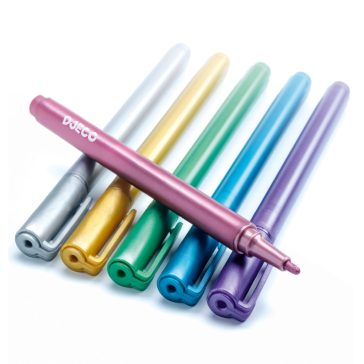   Filctoll készlet - 6 fémfesték filctoll - 6 metalic markers
