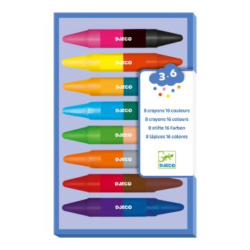   Zsírkréta készlet - 8 duplavégű zsírkréta - 8 twins crayons