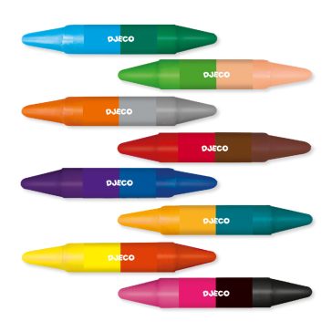   Zsírkréta készlet - 8 duplavégű zsírkréta - 8 twins crayons