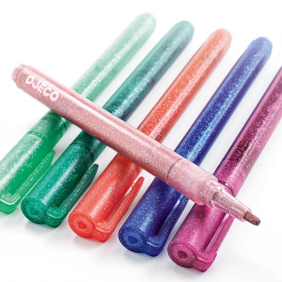 Filctoll készlet - Csillám fílctoll 6 színben - 6 glitter markers - sweet Filctoll készlet - Csillám fílctoll 6 színben - 6 glitter markers - sweet