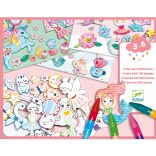 Djeco Kreatív készlet - Kiszínezett lányos történeteim - A world to create, girls