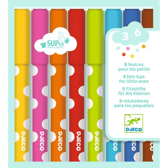 Kimosható filctoll készlet piciknek - 8 szín - 8 felt-tips for little ones Kimosható filctoll készlet piciknek - 8 szín - 8 felt-tips for little ones