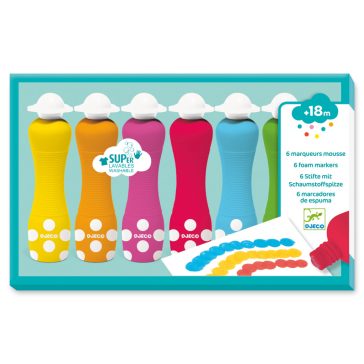   Marok filc készlet 6 színben - Pontozó színezés - 6 foam markers