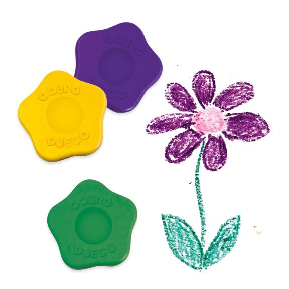 Marokkréta készlet - 12 színű virágforma - 12 flower crayons for toddlers