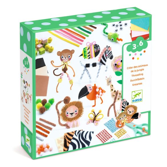 Djeco Kreatív készlet - Vadon élő állatok - Jungle Animal Creation Box