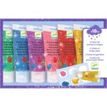 Djeco Ujjfesték - Hat csillámos szín - 6 tubes of finger paint - Glitter