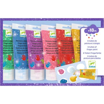   Ujjfesték - Hat csillámos szín - 6 tubes of finger paint - Glitter