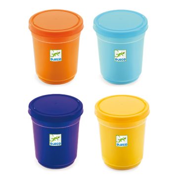   Gyurma - Pillegyurma 4 színben - 4 tubs of play dough, Plain flour