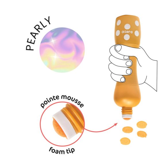 Djeco Marok filc készlet 4 gyöngyház színben - Pontozó színezés - Large dot markers