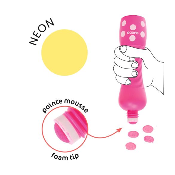 Djeco Marok filc készlet 4 fluoreszkáló színben - Pontozó színezés - Large dot markers