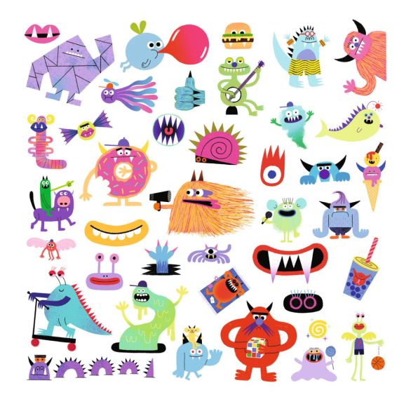 Matricák - Bájos szörnyikék - Monsters Matricák - Bájos szörnyikék - Monsters