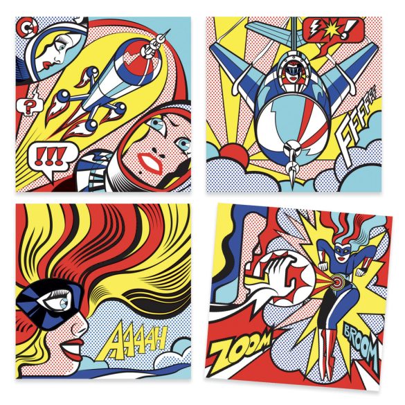 Djeco Művészeti műhely - Szuperhősök - Inspired by Roy Lichtenstein - Superheroes