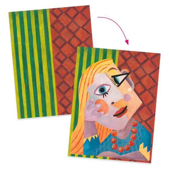 Djeco Művészeti műhely - Kubus fejek - Inspired by Pablo Picasso - Square Heads