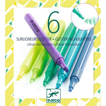   Djeco Szövegkiemelő toll készlet 6 csillámos színben, Mojito - Set of 6 glitter highlighters, Mojito