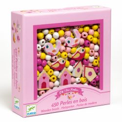 Djeco Fagyöngy készlet - Madarak - Wooden beads, bird