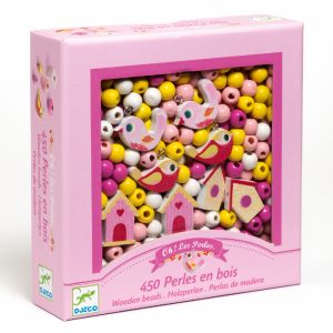 Djeco Fagyöngy készlet - Madarak - Wooden beads, bird