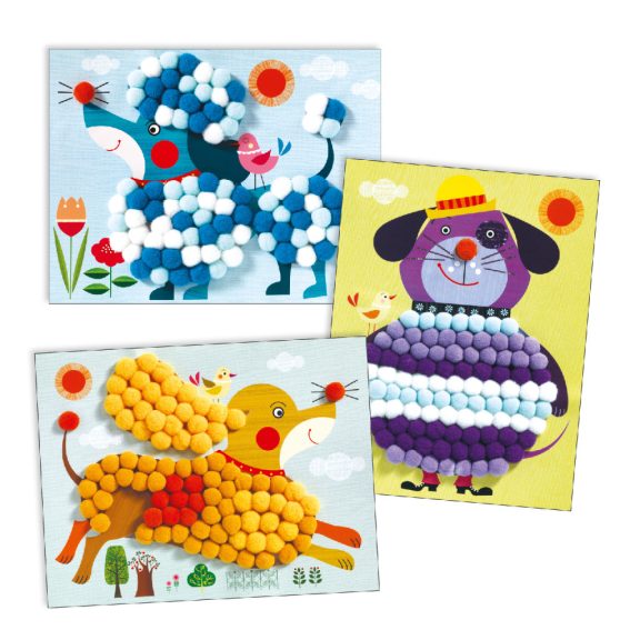 Pompom-kép készítés - Simogatni való kutyák - Dogs to stroke Pompom-kép készítés - Simogatni való kutyák - Dogs to stroke